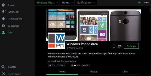Twitter adds Tabs to its Windows 10 app