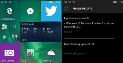 windows 10 10581 build mobile