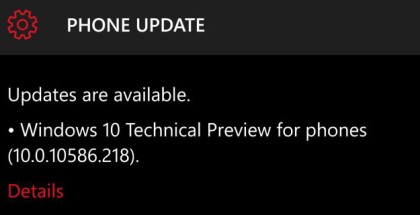 Windows 10 Mobile 10586.218