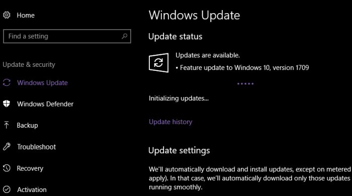 Windows 10 Fall Update 1709