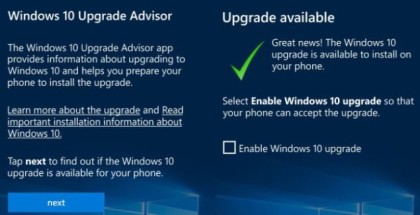 Upgrade Advisor app