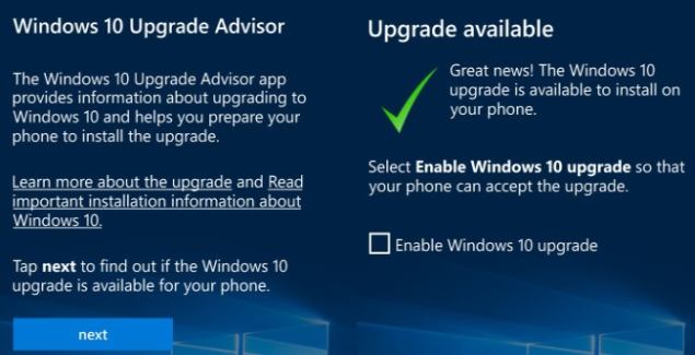 Upgrade Advisor app
