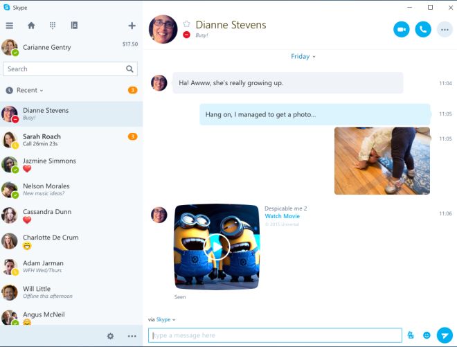 Skype new universal app