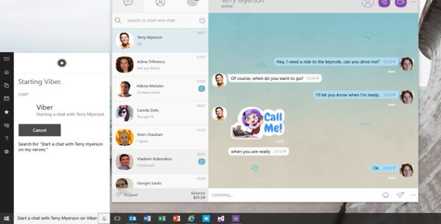 viber app cortana