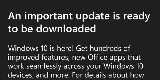 Windows 10 Mobile update imminent [screenshot]