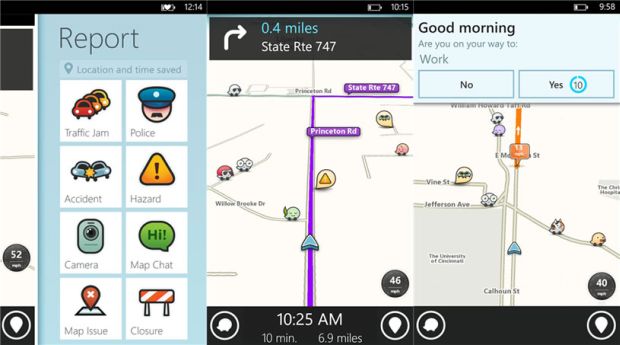 Screenshot of Waze for Windows Phone