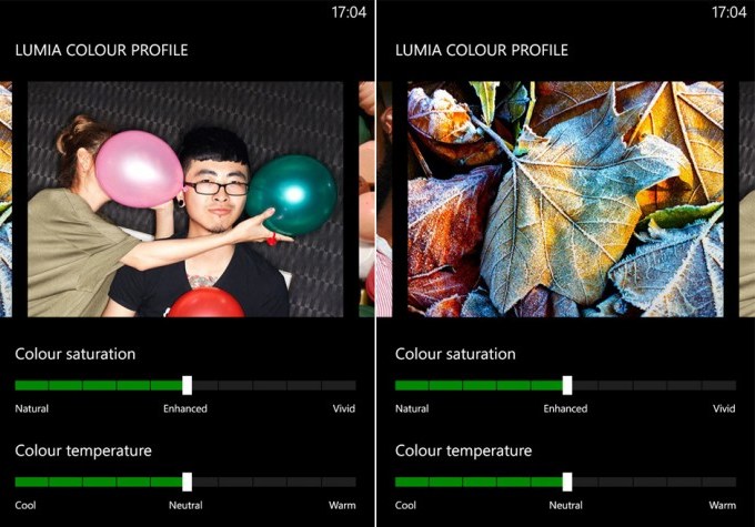 Nokia Lumia Amber new color settings