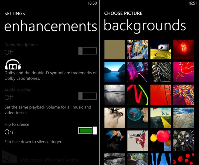 Nokia Lumia Amber update wallpapers
