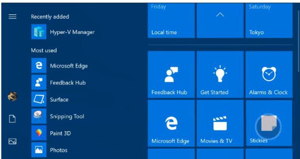 Windows 10 Tiles