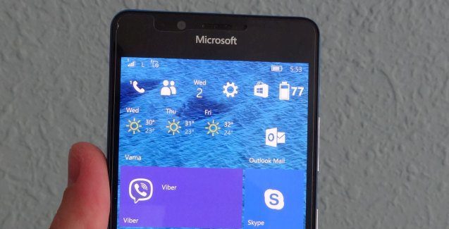 Windows 10 Mobile Start screen Lumia 950
