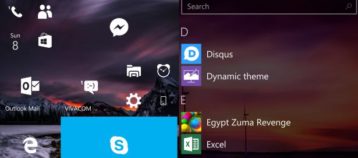 Windows 10 Mobile start screen live tiles