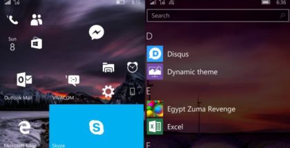 Windows 10 Mobile start screen live tiles