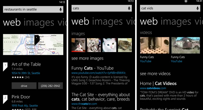 Bing search Windows Phone 8