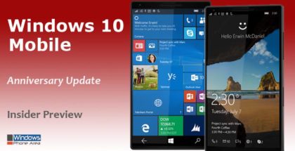 Windows 10 Mobile Anniversary Update Insider Preview Build