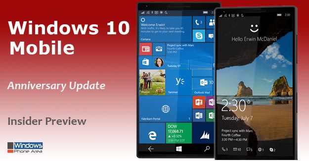 Windows 10 Mobile Anniversary Update Insider Preview Build