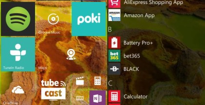 Windows 10 Mobile start screen Tiles