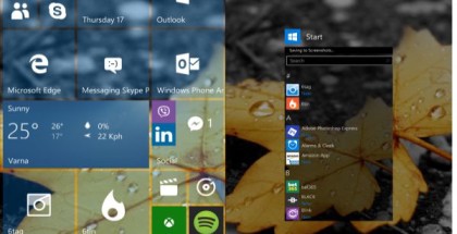 WIndows 10 start screen tiles