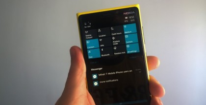 Windows 10 Mobile action center
