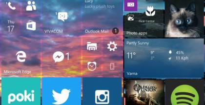 WIndows 10 Mobile start screen