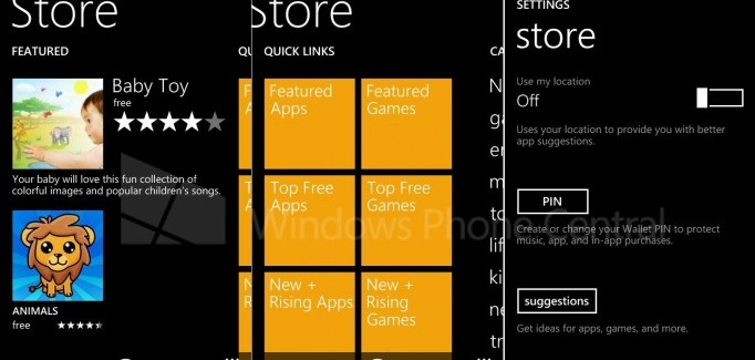 WP8.1 store new app menus and layouts