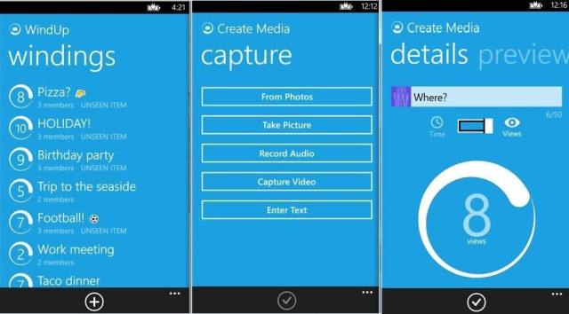 WindUp app for WIndows Phone screenshots