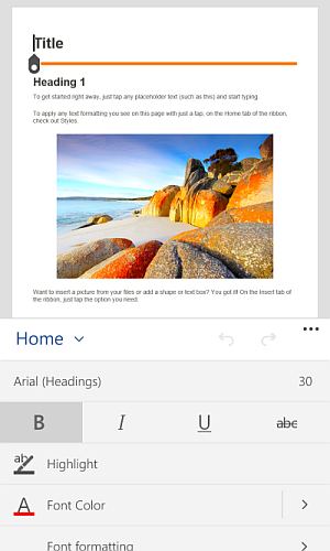 word for windows 10 mobile