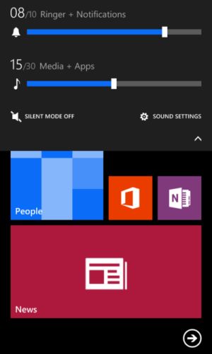 windows phone 8.1 volume controls