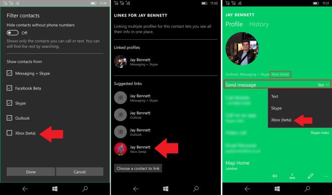 Xbox messaging people windows 10 mobile