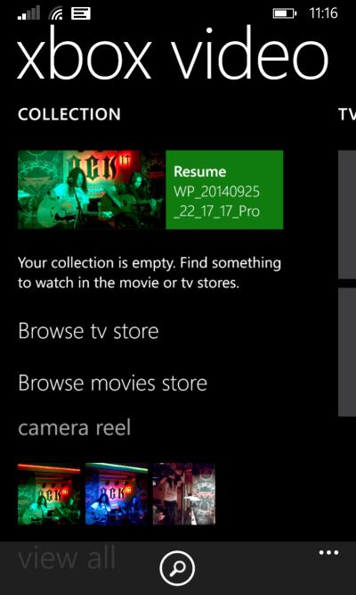 xbox video app updated with camera roll support