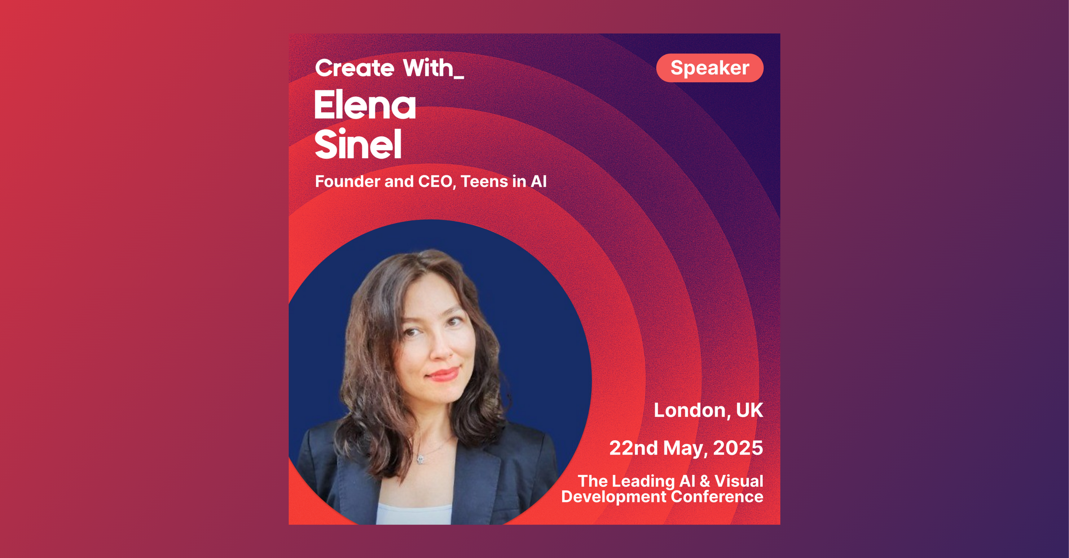 Teens in AI Founder Elena Sinel Invited to join Create With Conference 2025 Panel