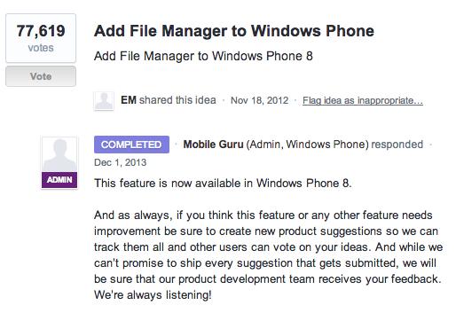 Windows Phone User Guide webpage screenshot