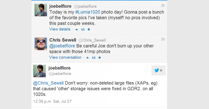 Joe Belfiore Twitter post