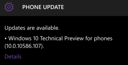 Insider Preview build 10586.107