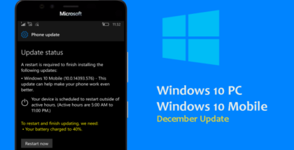 Windows 10 Mobile December 2016